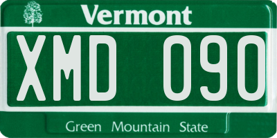 VT license plate XMD090