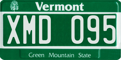 VT license plate XMD095