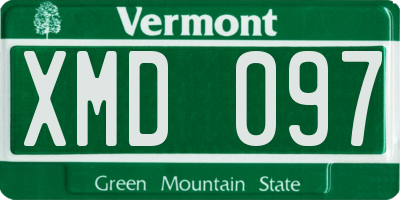 VT license plate XMD097