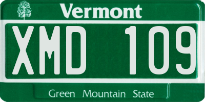 VT license plate XMD109