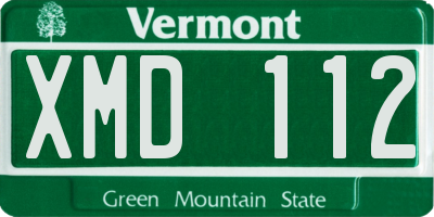 VT license plate XMD112