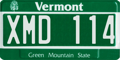 VT license plate XMD114