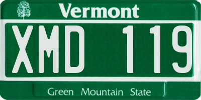 VT license plate XMD119