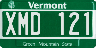 VT license plate XMD121