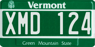VT license plate XMD124
