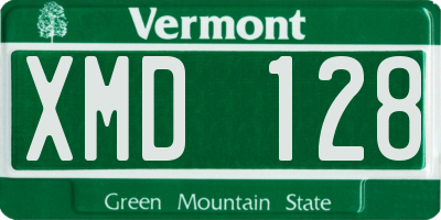VT license plate XMD128