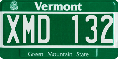 VT license plate XMD132