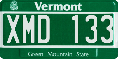 VT license plate XMD133