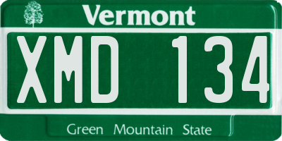 VT license plate XMD134