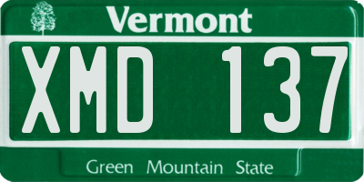 VT license plate XMD137