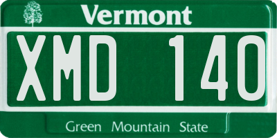 VT license plate XMD140