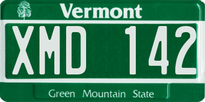 VT license plate XMD142