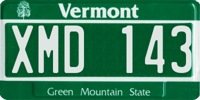 VT license plate XMD143