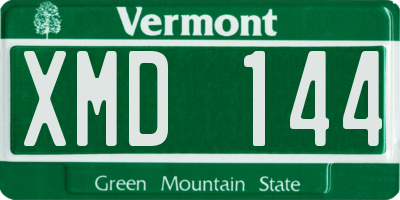 VT license plate XMD144