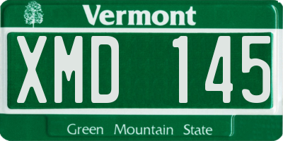 VT license plate XMD145