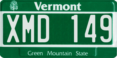 VT license plate XMD149