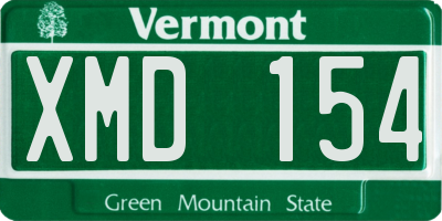 VT license plate XMD154