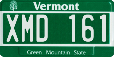 VT license plate XMD161