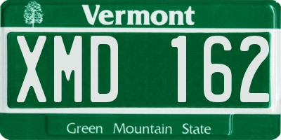 VT license plate XMD162