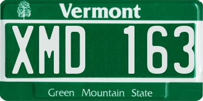 VT license plate XMD163
