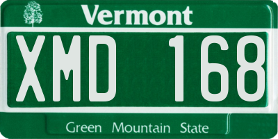VT license plate XMD168