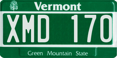 VT license plate XMD170