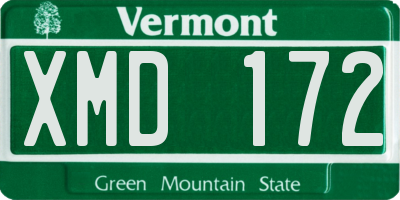 VT license plate XMD172