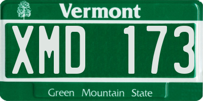 VT license plate XMD173