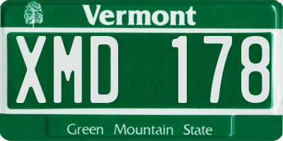 VT license plate XMD178