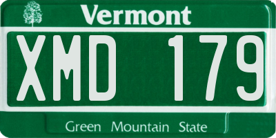 VT license plate XMD179