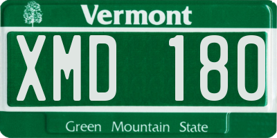 VT license plate XMD180