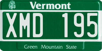 VT license plate XMD195
