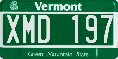 VT license plate XMD197
