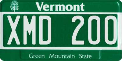 VT license plate XMD200
