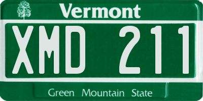 VT license plate XMD211