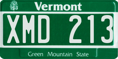 VT license plate XMD213
