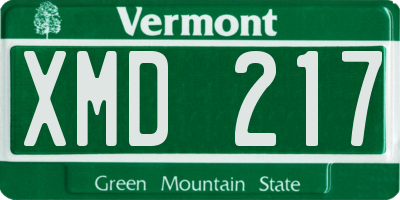 VT license plate XMD217