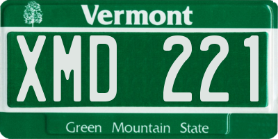 VT license plate XMD221