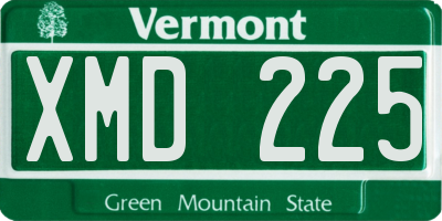 VT license plate XMD225