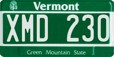VT license plate XMD230