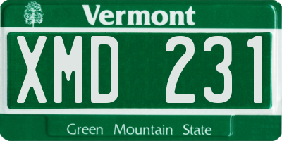 VT license plate XMD231