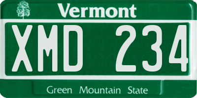VT license plate XMD234