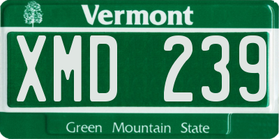 VT license plate XMD239