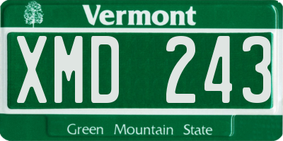 VT license plate XMD243