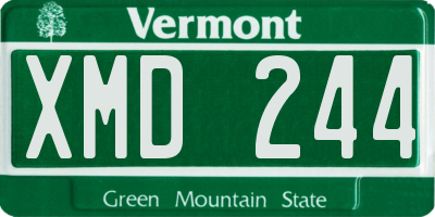 VT license plate XMD244