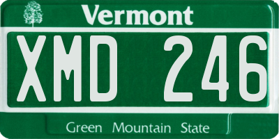 VT license plate XMD246