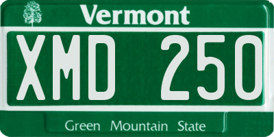 VT license plate XMD250