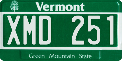 VT license plate XMD251