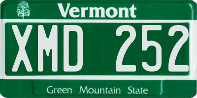 VT license plate XMD252