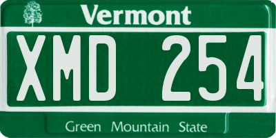 VT license plate XMD254